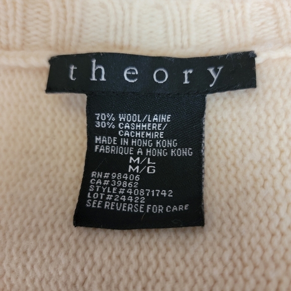 Theory M/L Wool Cashmere Tunic Knit Swater Top Sleeveless Poncho - Picture 3 of 4